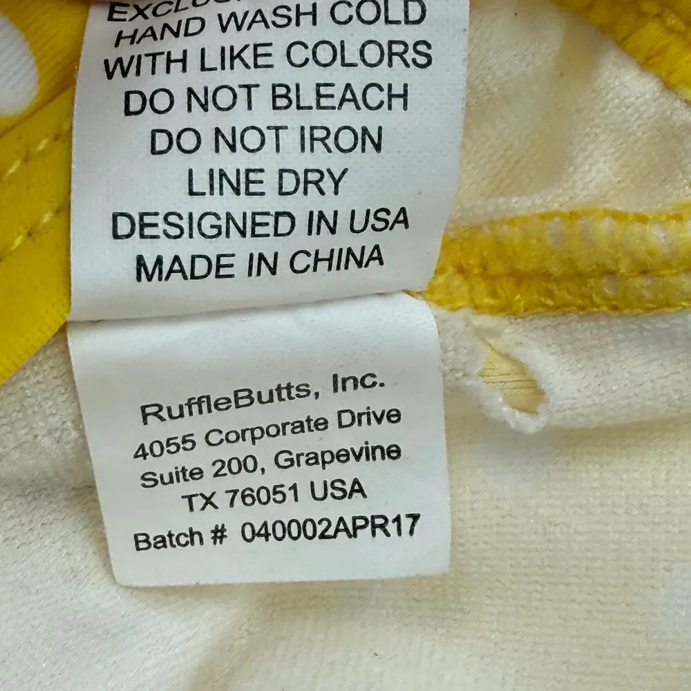 Ruffle Butts Bikini Bottoms Size 6-12 Months Baby Girl Yellow Polka Dot Swim